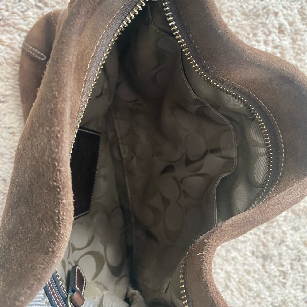 Coach Vintage Brown Suede Bucket Shoulder Bag - Picture 10 of 13